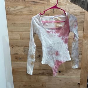Knit tie dye bodysuit